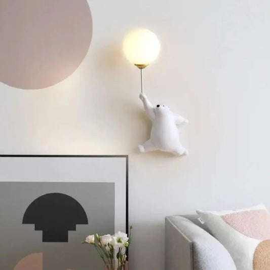 Ursalia™ – Applique Murale LED Animale Design Original Rose, Bleu & Blanc