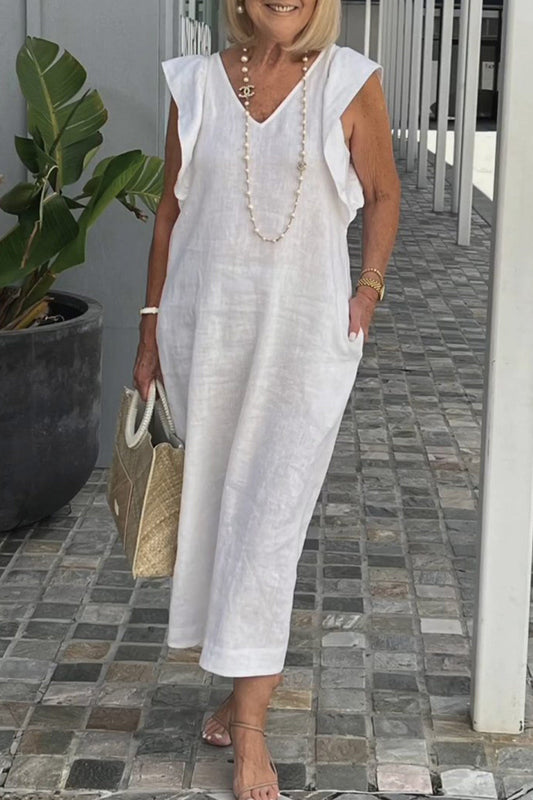 Robe Été Femme élégante - Robe courte sans manches en dentelle - PanierRoyale