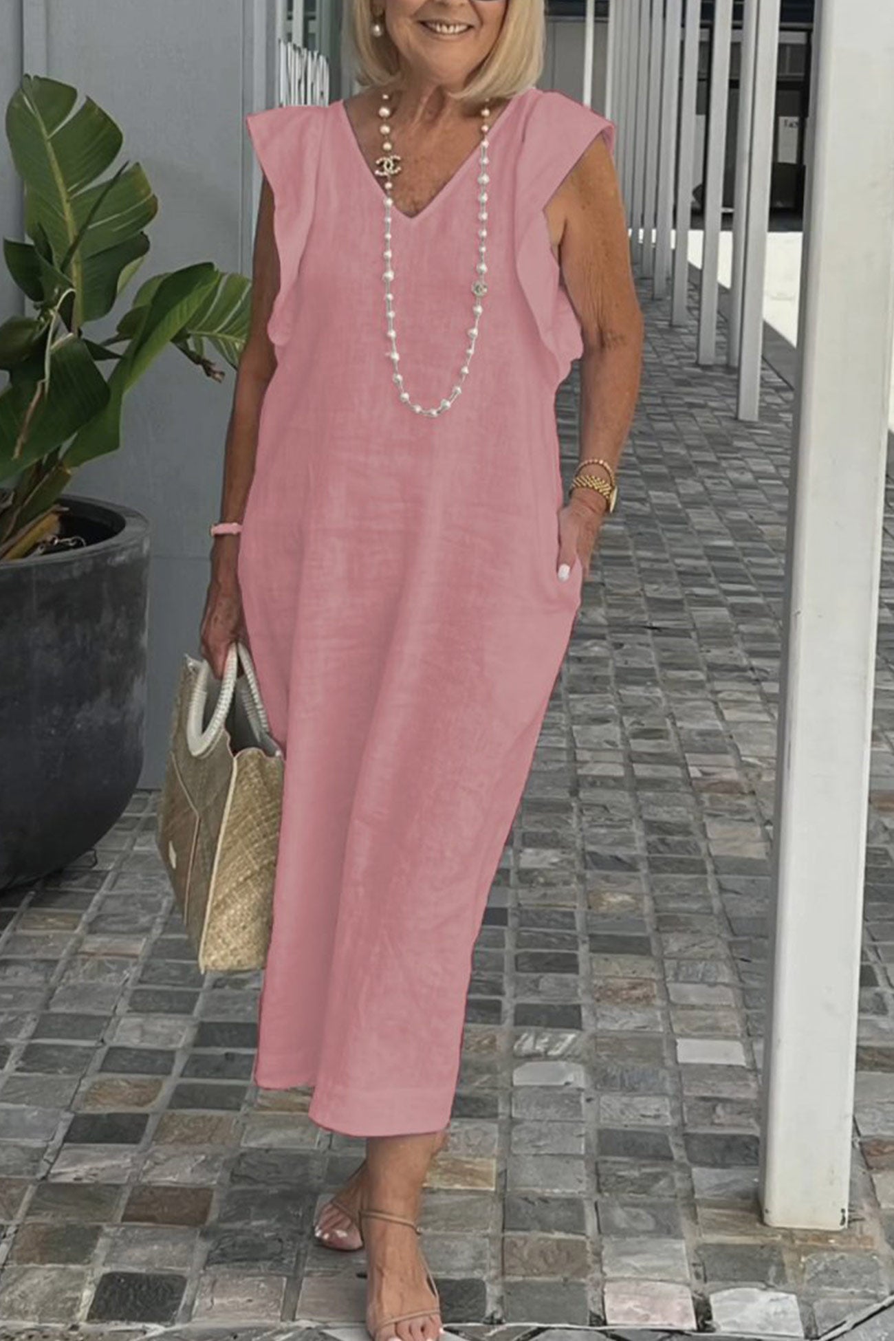 Robe Été Femme élégante - Robe courte sans manches en dentelle