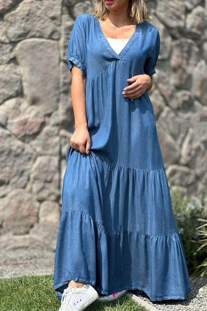 Robe Courte Été Décolleté en V pour Femme