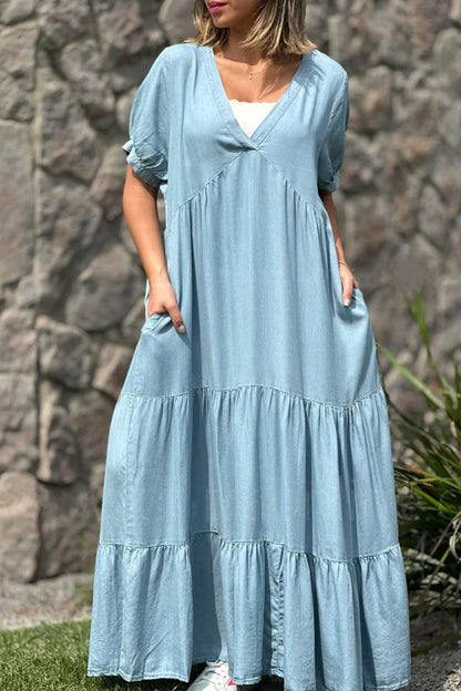 Robe Courte Été Décolleté en V pour Femme - PanierRoyale