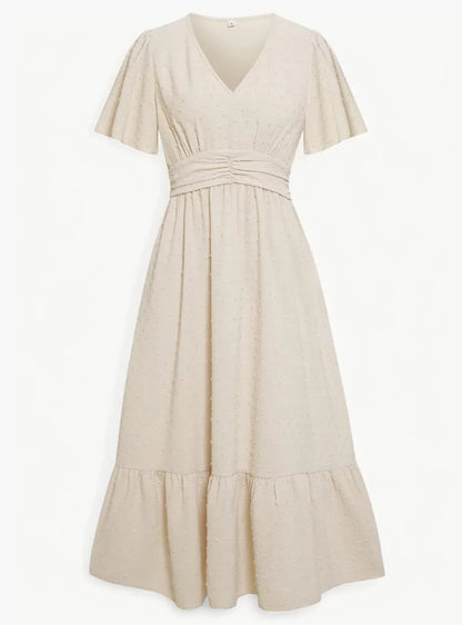 Robe Été Dentelle V Décolleté Féminine et Élégante