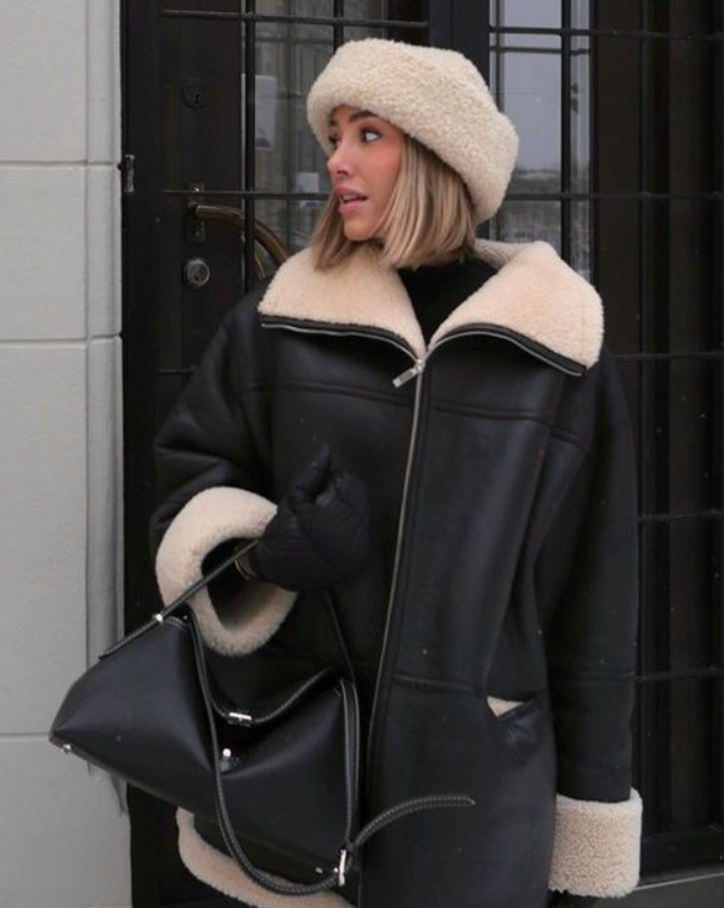 Manteau Femme Hiver Douillet en Fausse Fourrure Oversize