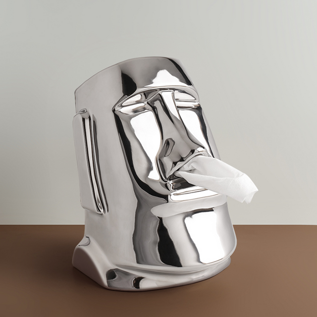 Statue Déco Moaï Élégante pour Intérieur Design