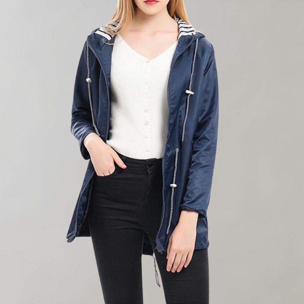 Veste Imperméable Femme Capuche Longue Adjustable - PanierRoyale