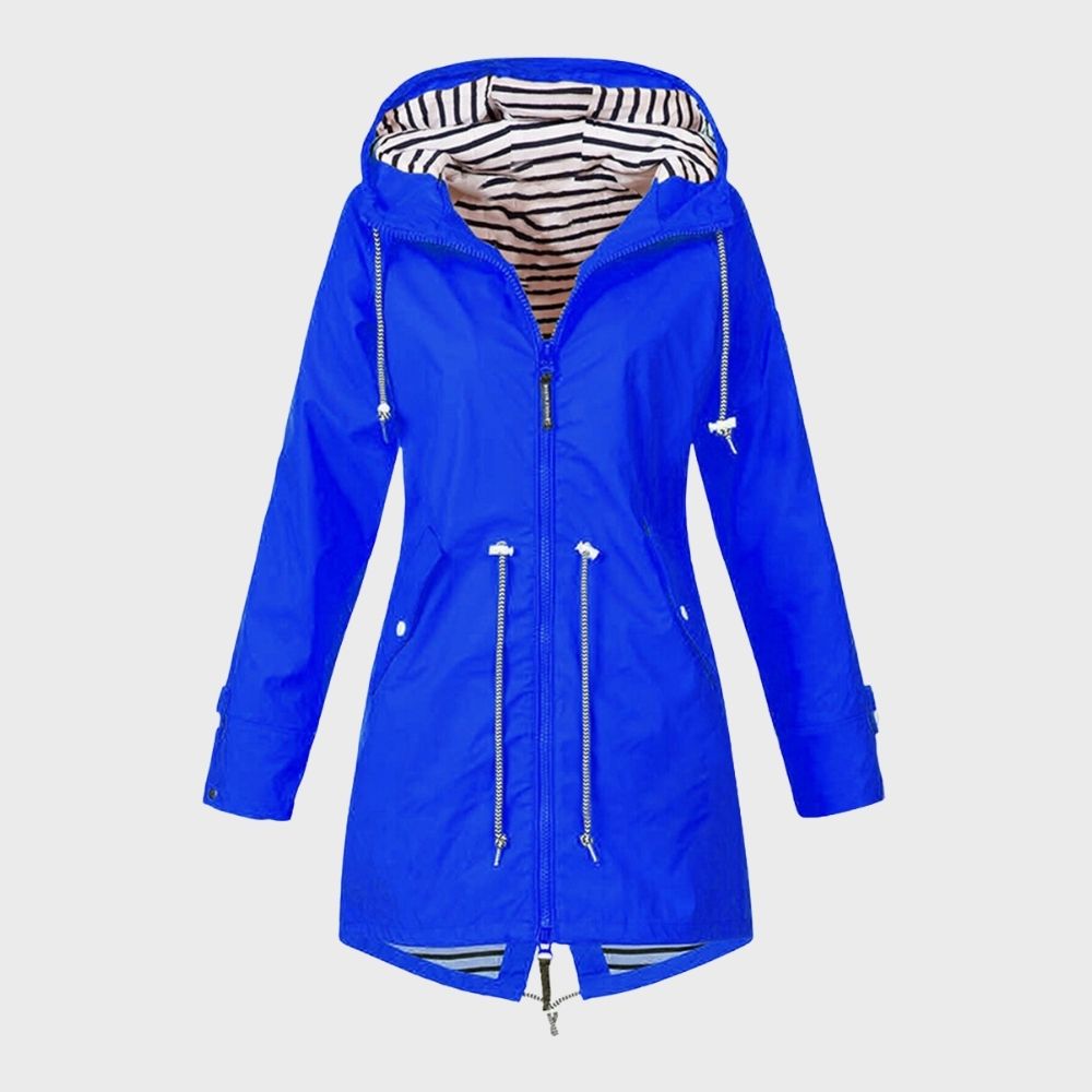 Veste Imperméable Femme Capuche Longue Adjustable