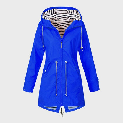 Veste Imperméable Femme Capuche Longue Adjustable