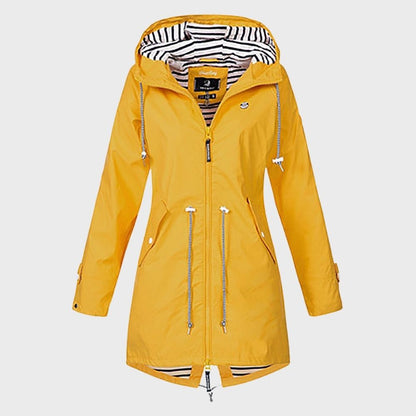 Veste Imperméable Femme Capuche Longue Adjustable