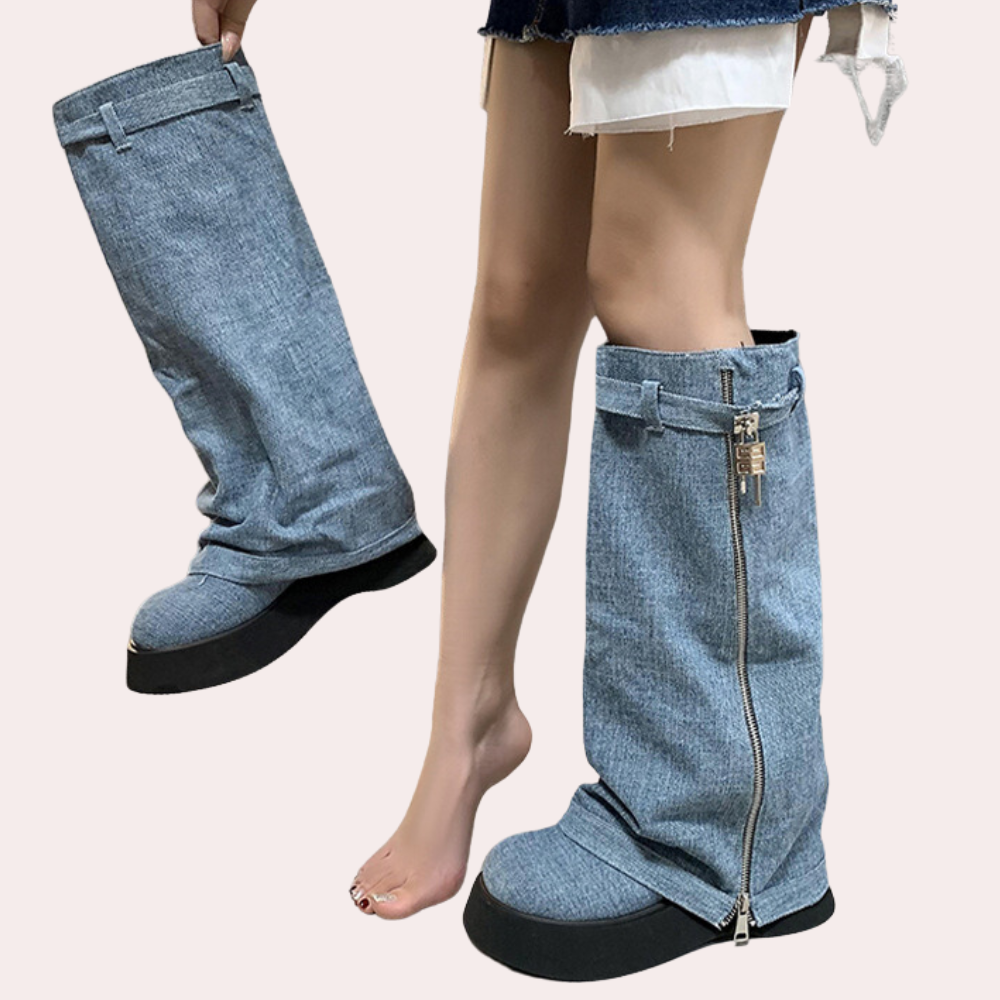 DULCE - Bottes d'Hiver Élégant en Jean pour Femmes