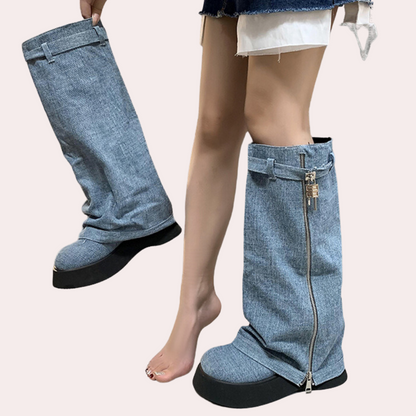 DULCE - Bottes d'Hiver Élégant en Jean pour Femmes