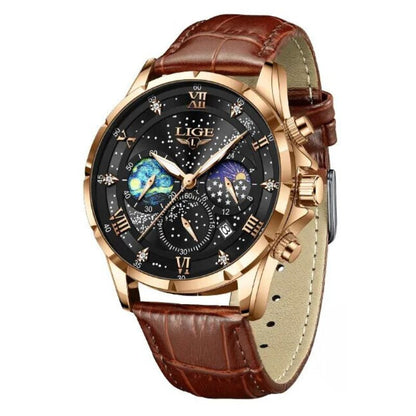 Montre Homme Élégante Cuir Brun