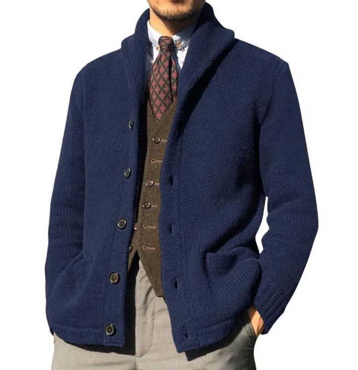 Veste Homme Classique Boutons Cuir