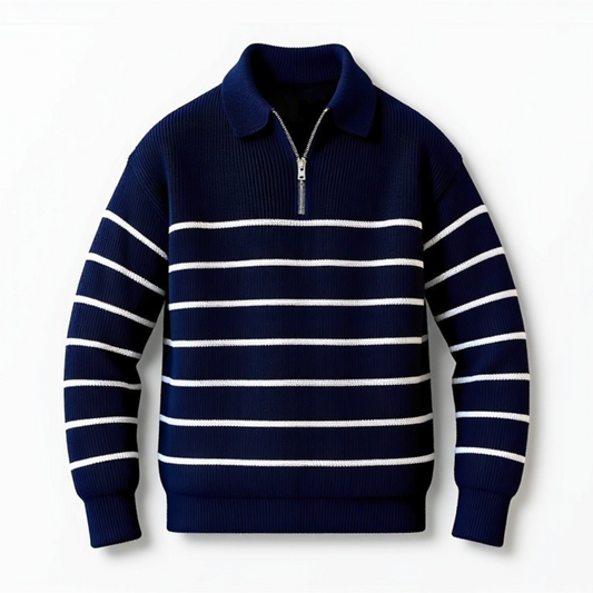Pull en Maille Rayé Homme Coton Doux - BerlinGlamour