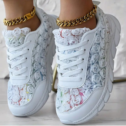 REBEKAH - Chaussures Classe en 3D pour Femmes avec Motif Floral