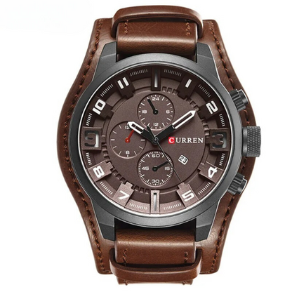 Montre Chronographe Homme Cuir Élégant