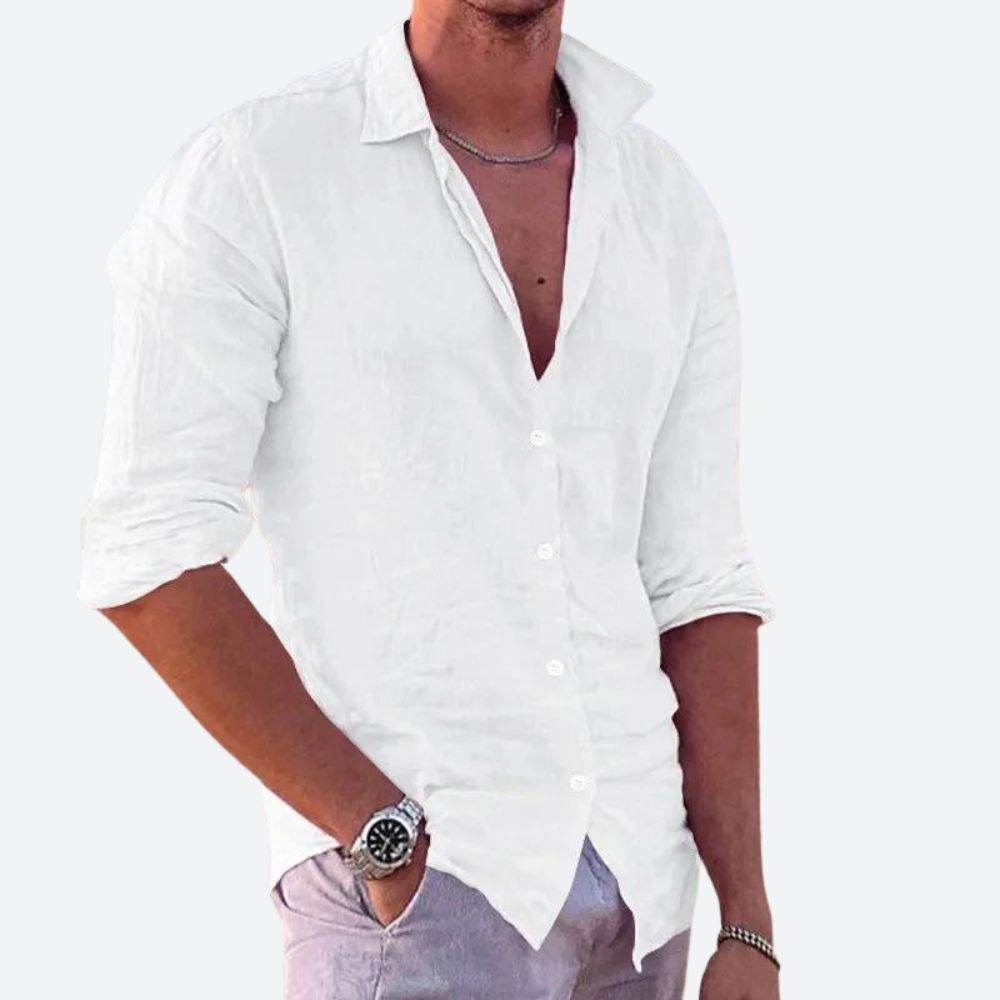 Chemise Lin Coton Homme Décontractée