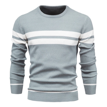 Pull Homme Rayé Col Rond Classique