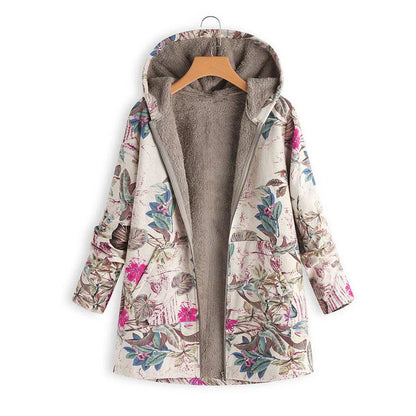 Veste Hiver Femme à Capuche Imprimée