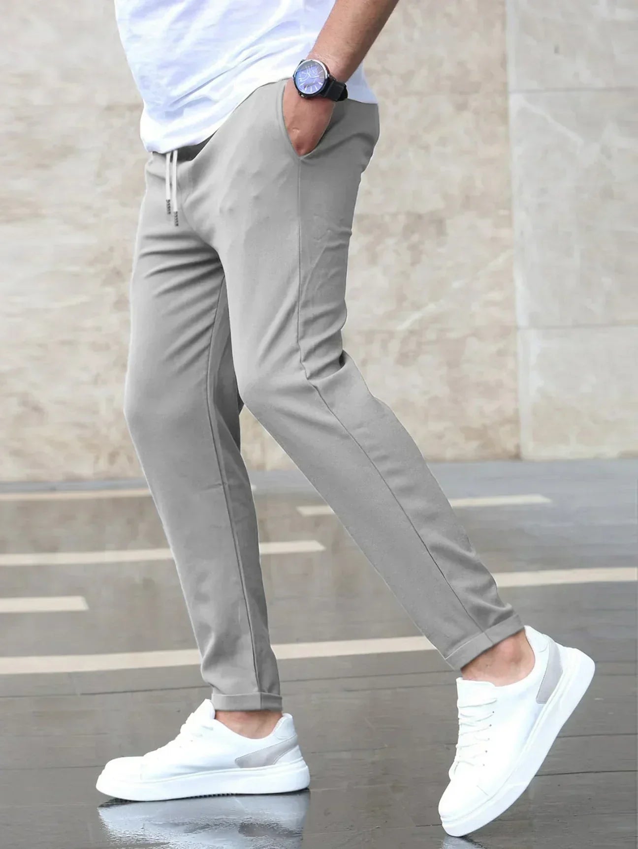 Pantalon Jogger Slim Fit avec Élastique à la Taille