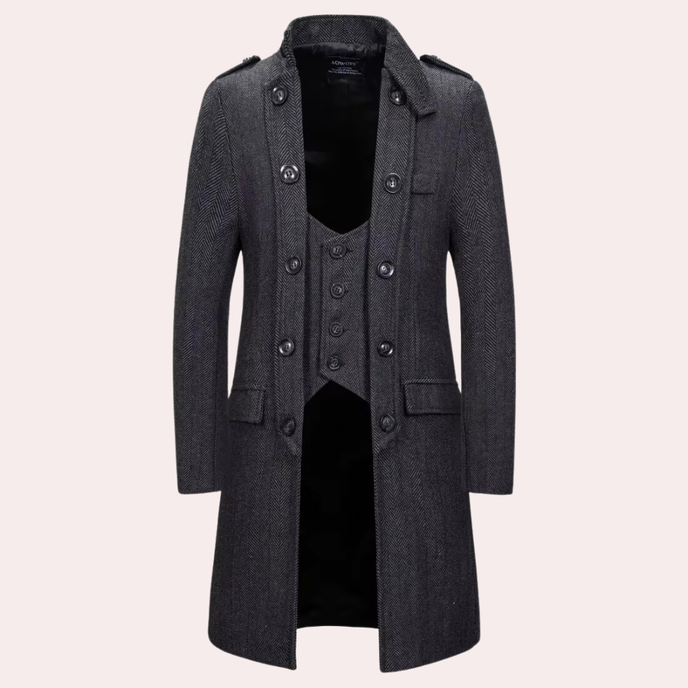 JOHNNY - Manteau Mi-Long Sophistiqué Pour Hommes