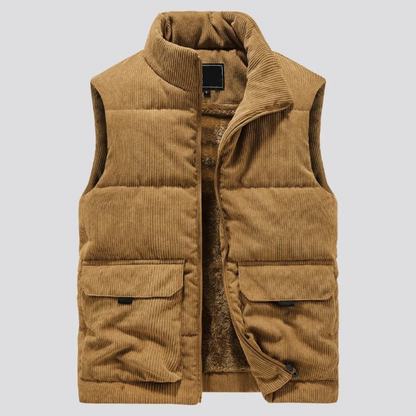 Gilet Homme Sans Manches Velours Chaud avec Poches - PanierRoyale