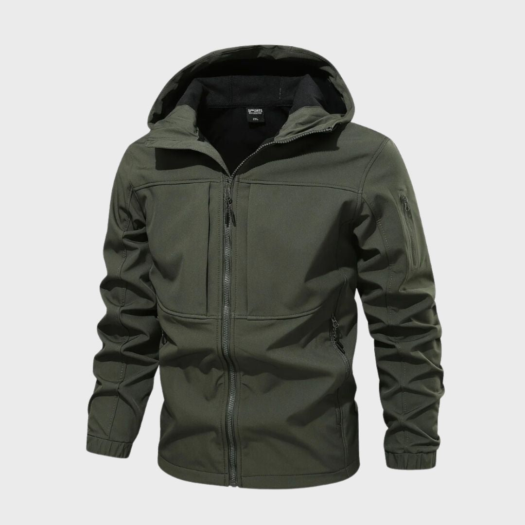 Veste Imperméable Homme avec Capuche et Poches Zippées