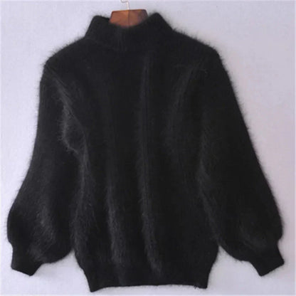 Pull Femelle Cachemire Doux Bleu Clair