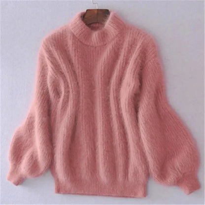Pull Femelle Cachemire Doux Bleu Clair