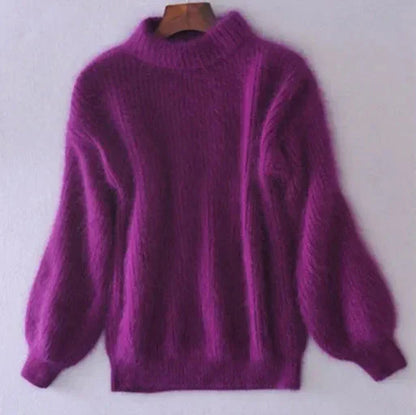 Pull Femelle Cachemire Doux Bleu Clair