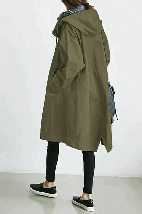 Manteau Imperméable Femme Capuche – Parka de Pluie Élégante et Chaude