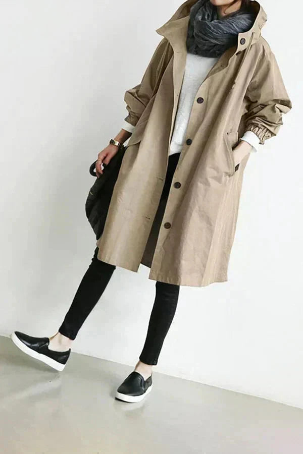 Manteau Imperméable Femme Capuche – Parka de Pluie Élégante et Chaude