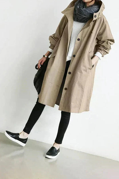Manteau Imperméable Femme Capuche – Parka de Pluie Élégante et Chaude