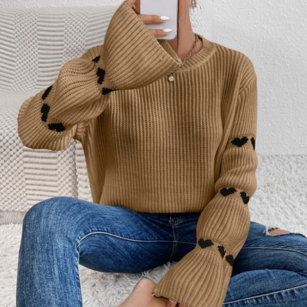 Pull Femme Chaud et Confortable Col Rond Hiver