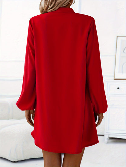 Veleriea™ – Robe Femme Chic à Manches Longues et Col V Fluide