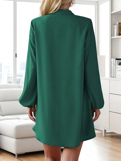 Veleriea™ – Robe Femme Chic à Manches Longues et Col V Fluide
