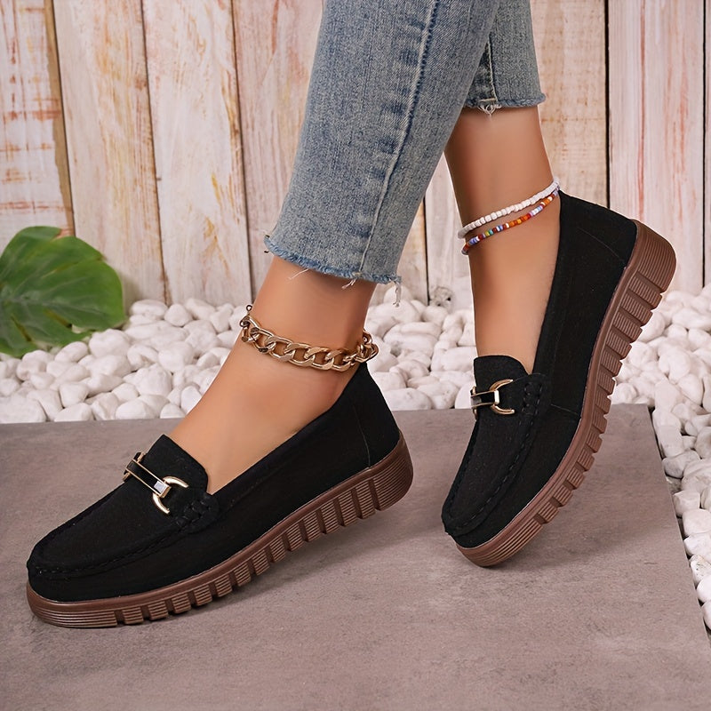 Mocassin Femme Chic et Confortable avec Décoration Métallique