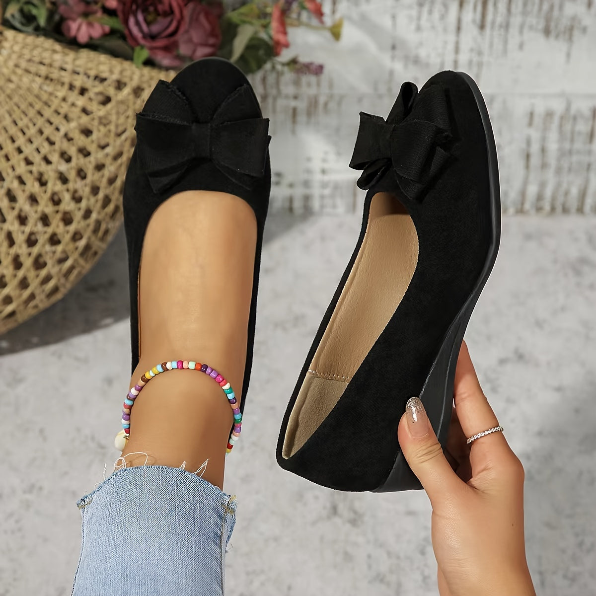 Mocassins Femme Confort Chaussures Décontractées avec Noeud