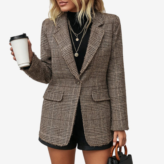 Blazer Classique Manches Longues avec Poches - PanierRoyale