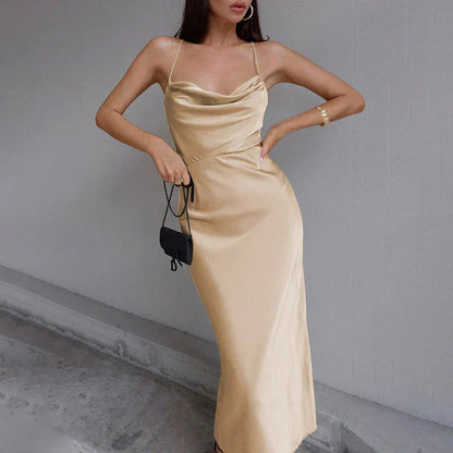 Vellonia™ – Robe Longue Femme Satinée Élégante et Confortable