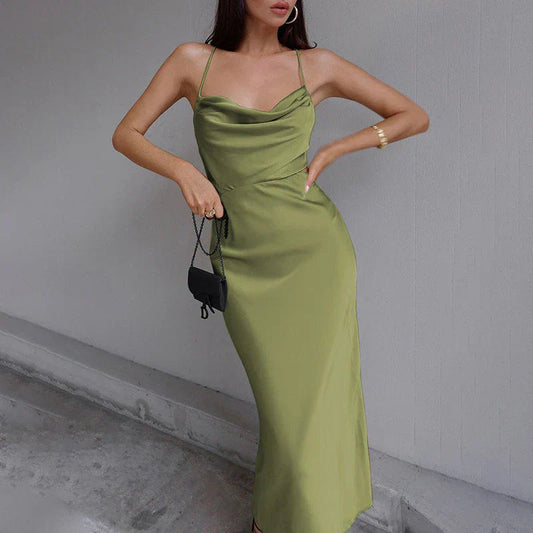 Vellonia™ – Robe Longue Femme Satinée Élégante et Confortable