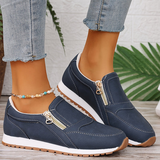 Baskets Femme Confortables à Fermeture Éclair et Velcro - PanierRoyale