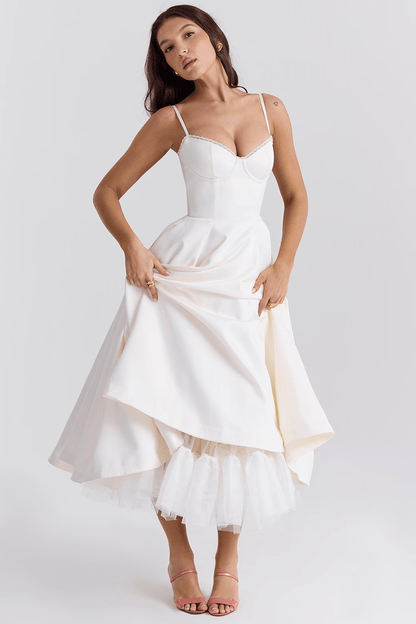 Velvessa™ – Robe Évasée en Satin de Soirée Longue Chic Élégance et raffinement
