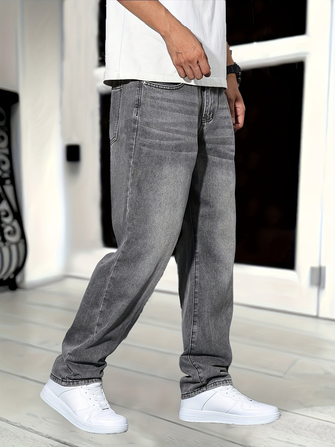Pantalon Jeans Homme Slim Fit Noir Élégant - PanierRoyale
