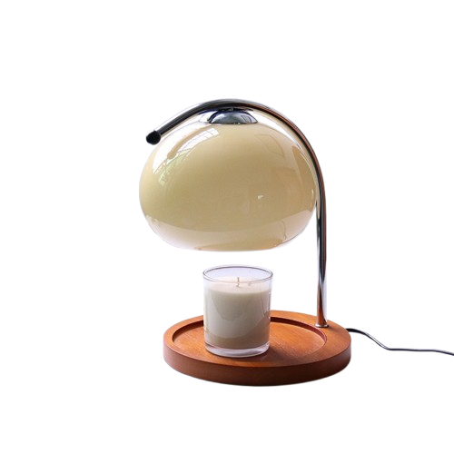 VerraLume™ – Lampe de Table Chauffe-Bougie Élégante en Verre Design LED