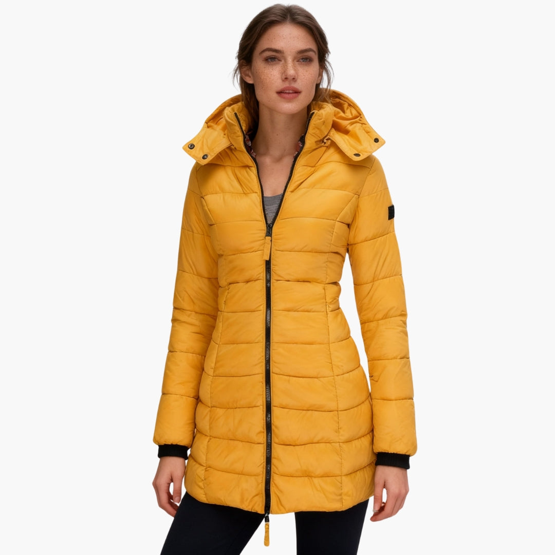 Veste d'hiver femme avec capuchon et manches longues