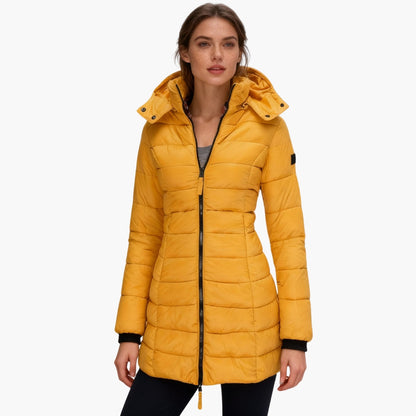 Veste d'hiver femme avec capuchon et manches longues