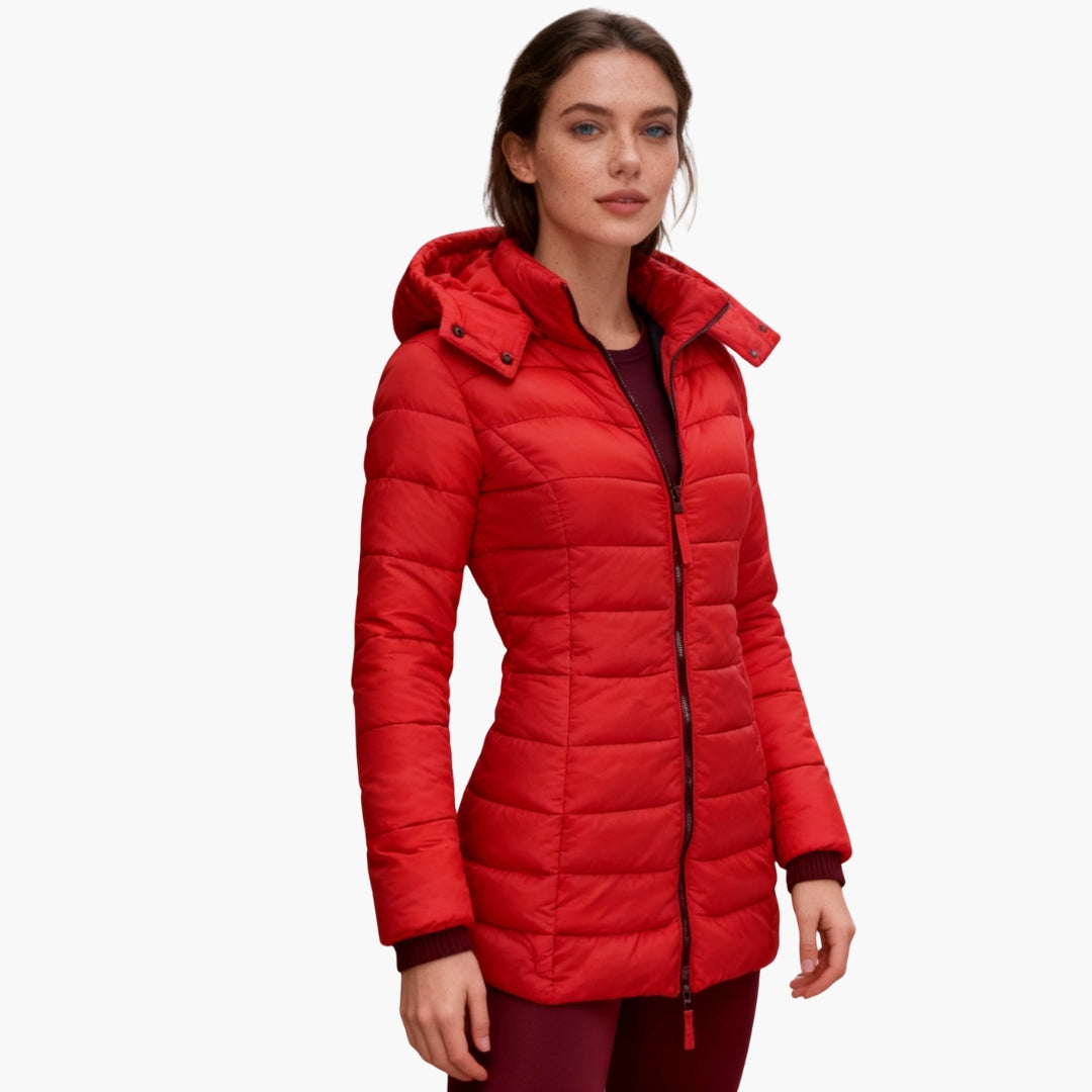 Veste d'hiver femme avec capuchon et manches longues