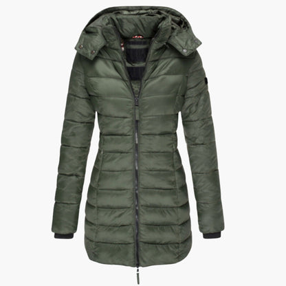 Veste d'hiver femme avec capuchon et manches longues