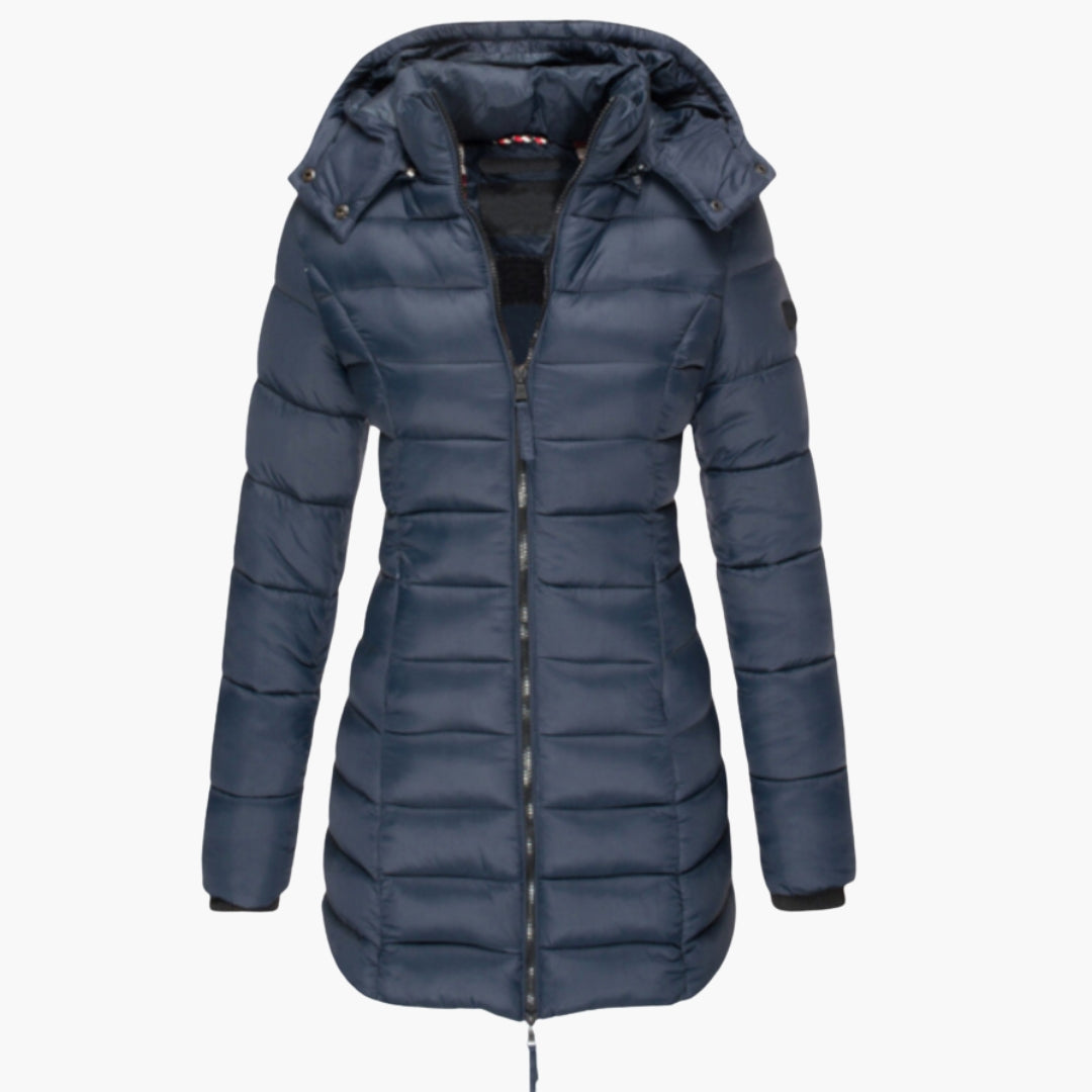 Veste d'hiver femme avec capuchon et manches longues
