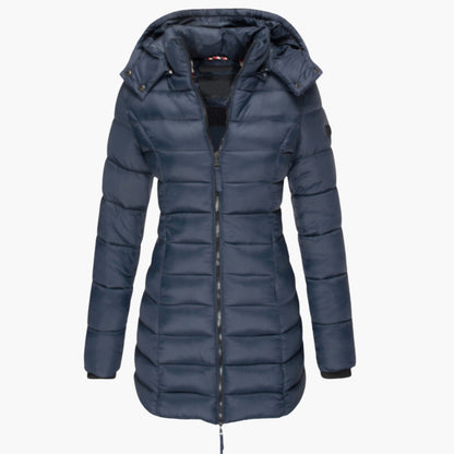 Veste d'hiver femme avec capuchon et manches longues